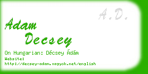 adam decsey business card