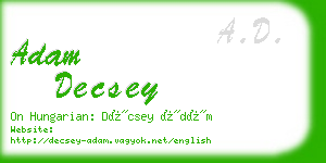 adam decsey business card